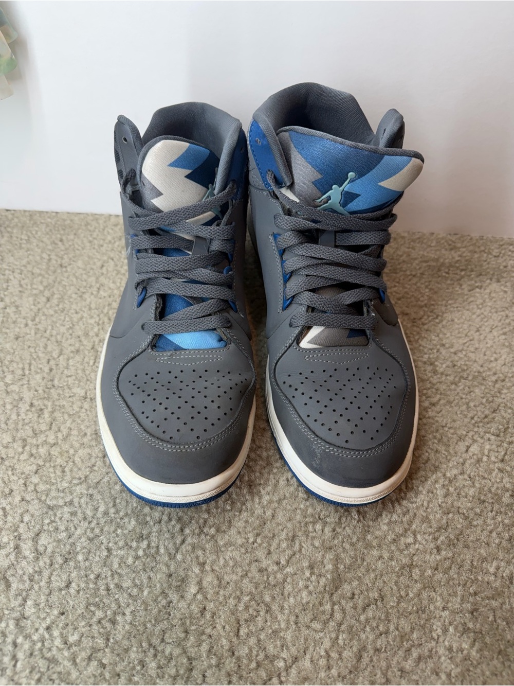 Nike Air Jordan 1 Flight 3 High Top Grey Blue Mens Sneakers Size 9.5